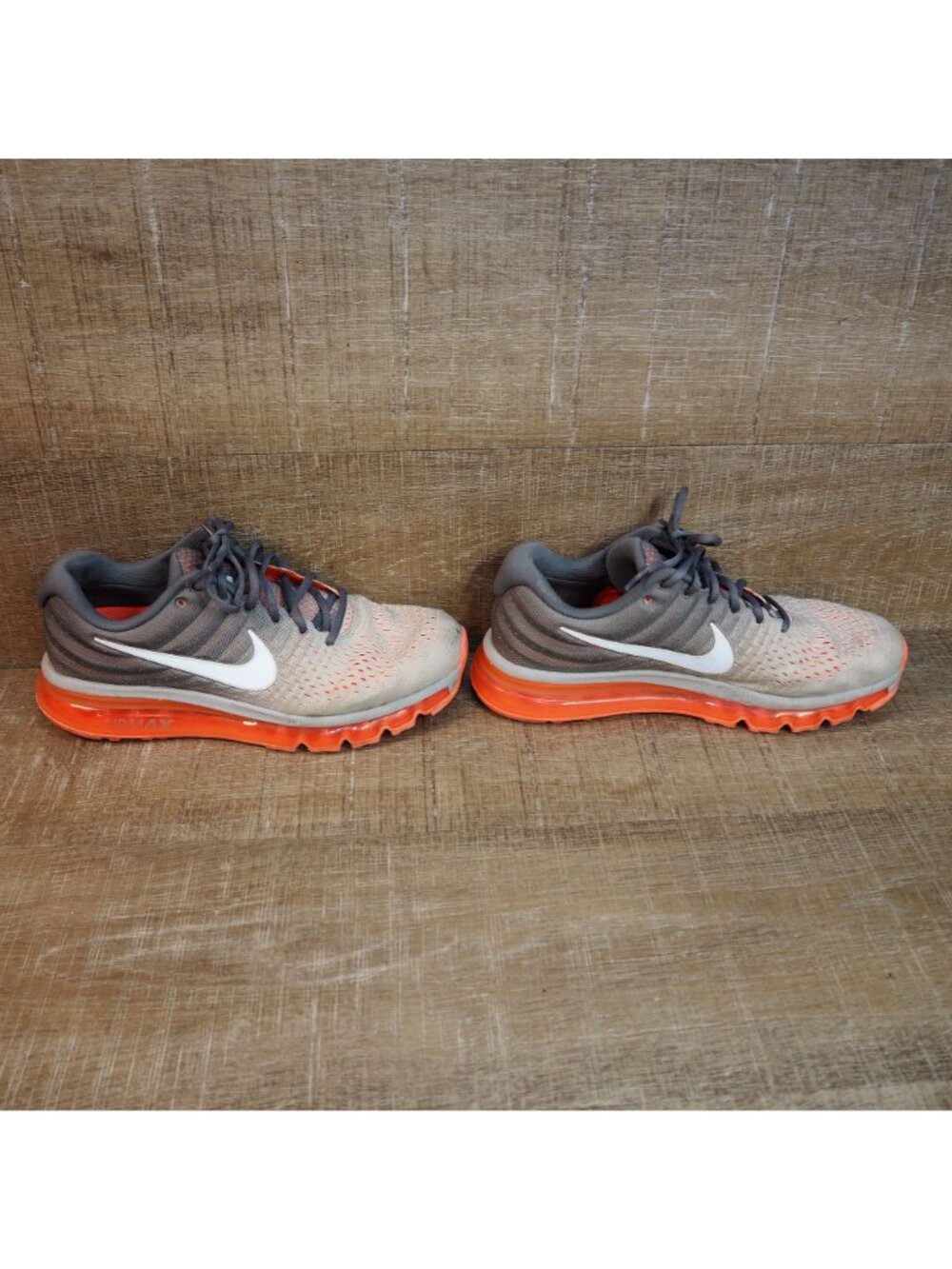 Nike Air Max 2017 Women's Running Shoes Gray Orange White US 9 849560-007 - Picture 3 of 13